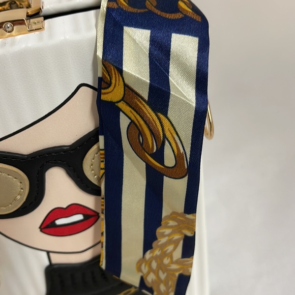 🆕 Crossbody Style Worthy Woman Purse with Handle Scarf - Picture 5 of 8